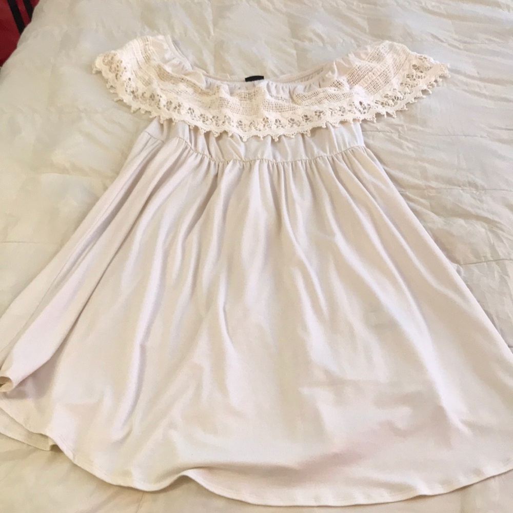 Torrid cream off the shoulder dress. Size 1.
